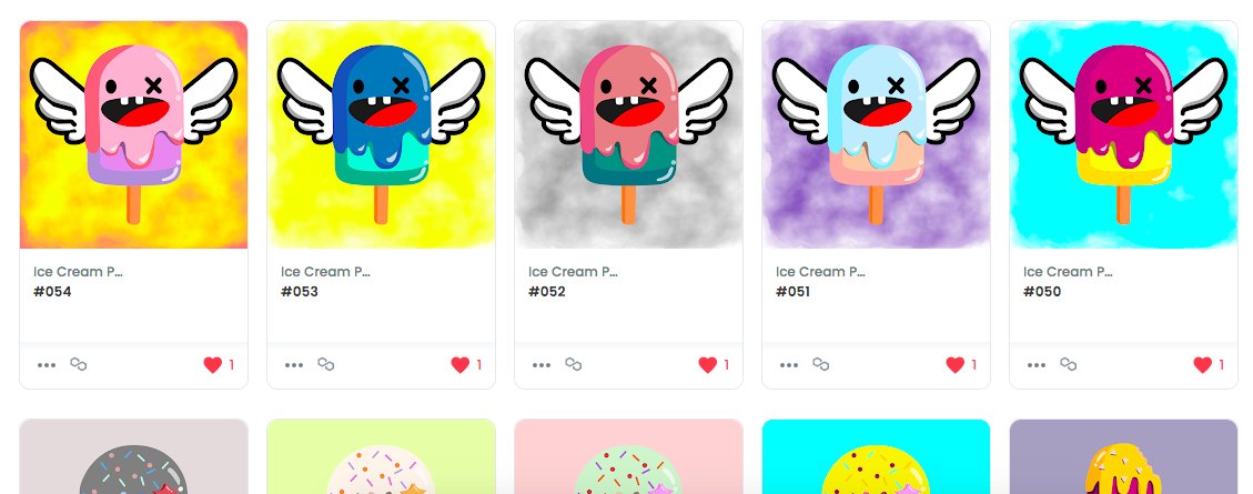 NEW ICE CREAM POP! 
New flavor with accessories! Those wings are super special! 🌟🌟
Sale price 0.0015 ETH! On the polygon!
No gas fees ⛽😉!
Don't miss yours! few more items available!