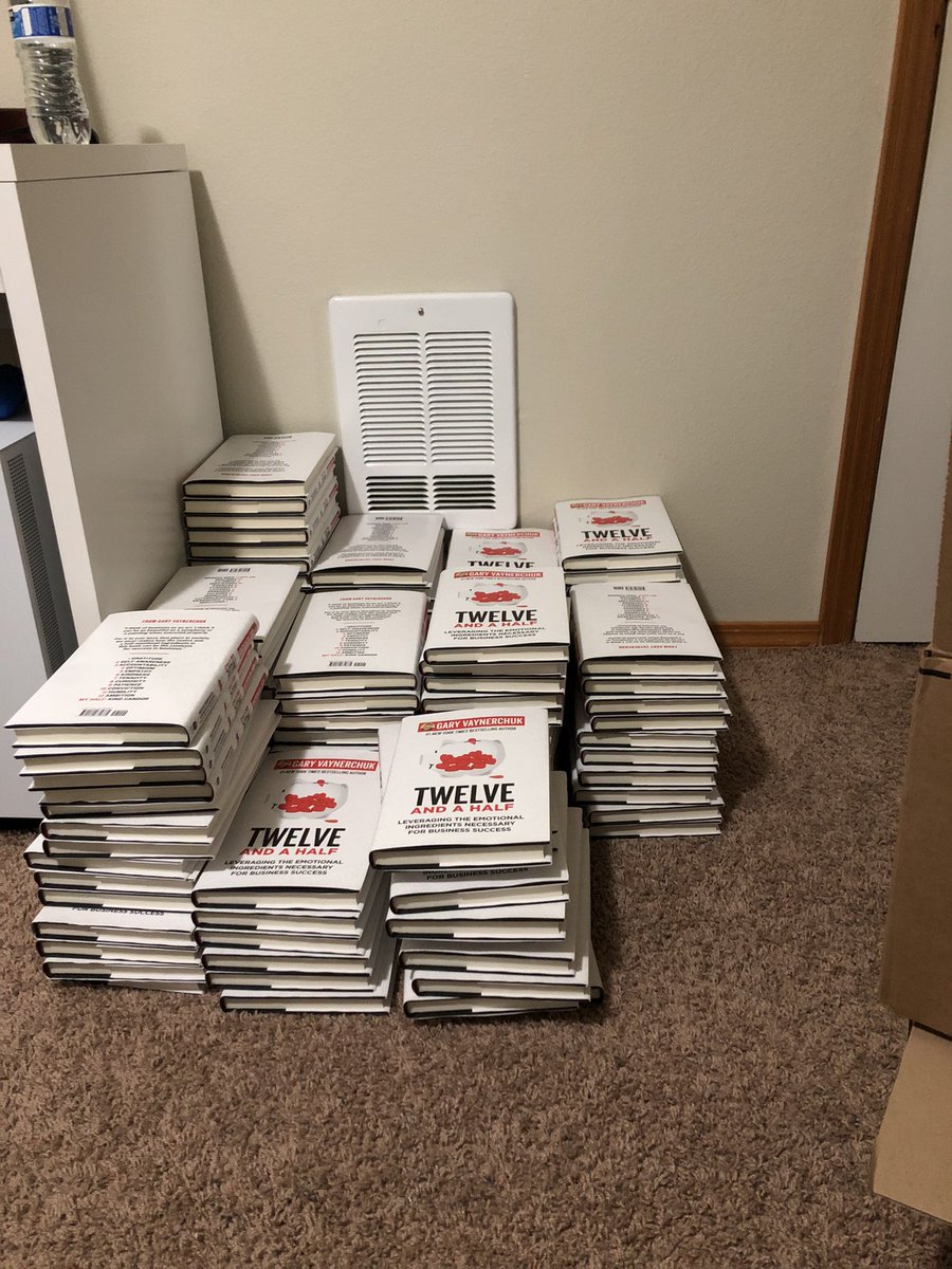 jose_romero48's tweet photo. Got 126 books to giveaway to all my Washington state people. If you want one please hit me up also have another 174 coming. 74 of those will be donated to library’s and the remaining 100 I will personally ship to anyone in the U.S! @garyvee @12andahalfbook https://t.co/7Rh72btfLt
