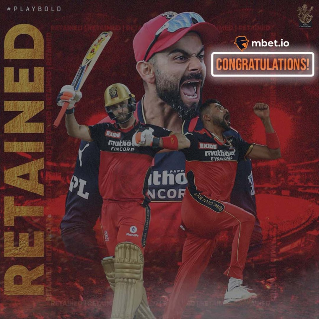 mbet_io's tweet photo. 🎉Congratulations!🎉

#RcbFanArmy #iplretentions https://t.co/Rc2qHaQSP7