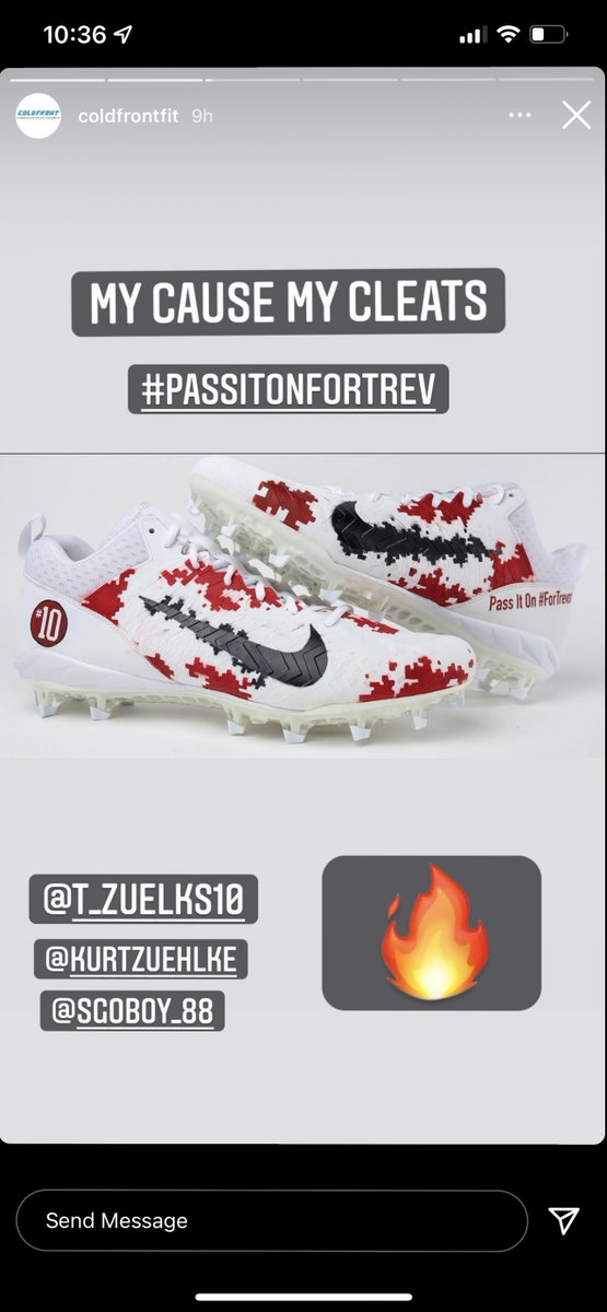 Brian_Haenchen's tweet photo. Itโs โMy Cause, My Cleatsโ week in the NFL. #FlyEaglesFly TE Dallas Goedert (@goedert33) is wearing customized cleats in support of Pass It On #ForTrevor, a movement started by the family of former @BrittonHecla QB Trevor Zuehlke, who suffered a traumatic brain injury in 2019. https://t.co/edAXlpyX22