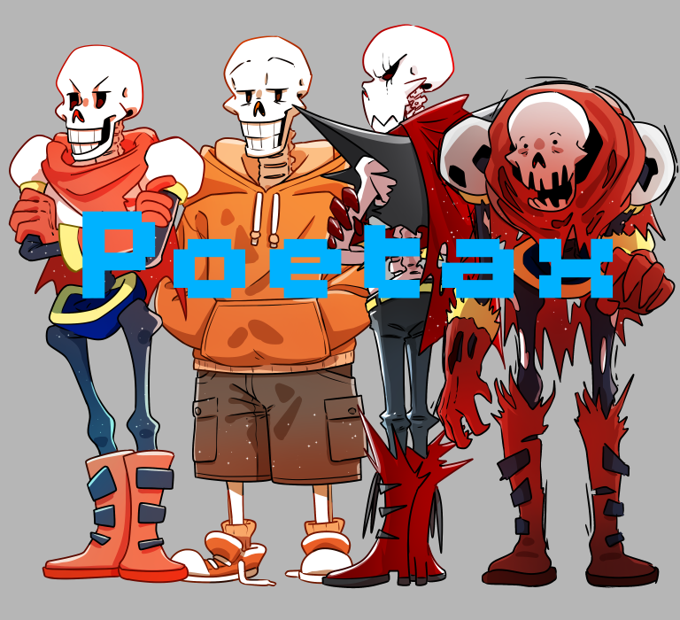 Undertale Sans, Papyrus, and Frisk fullbody stickers — PoetaxArt