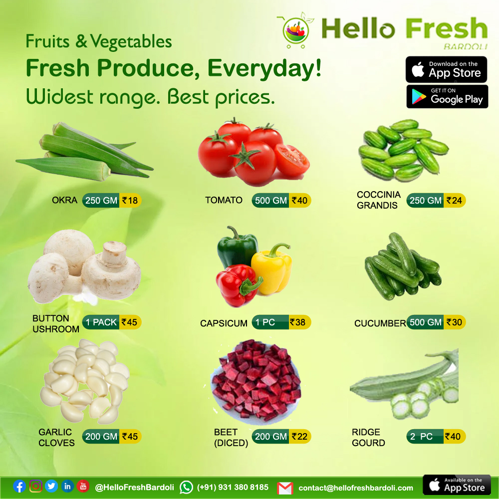 🥦 Fresh vegetables Farm Fresh Quality at the budget price in Surat, Bardoli 
#hellofreshbardoli #hefreba #surat #bardoli #cutvegetables #veggie #veggiefood  #cutcubeseasily  #eathealthy #easytomake  #salad