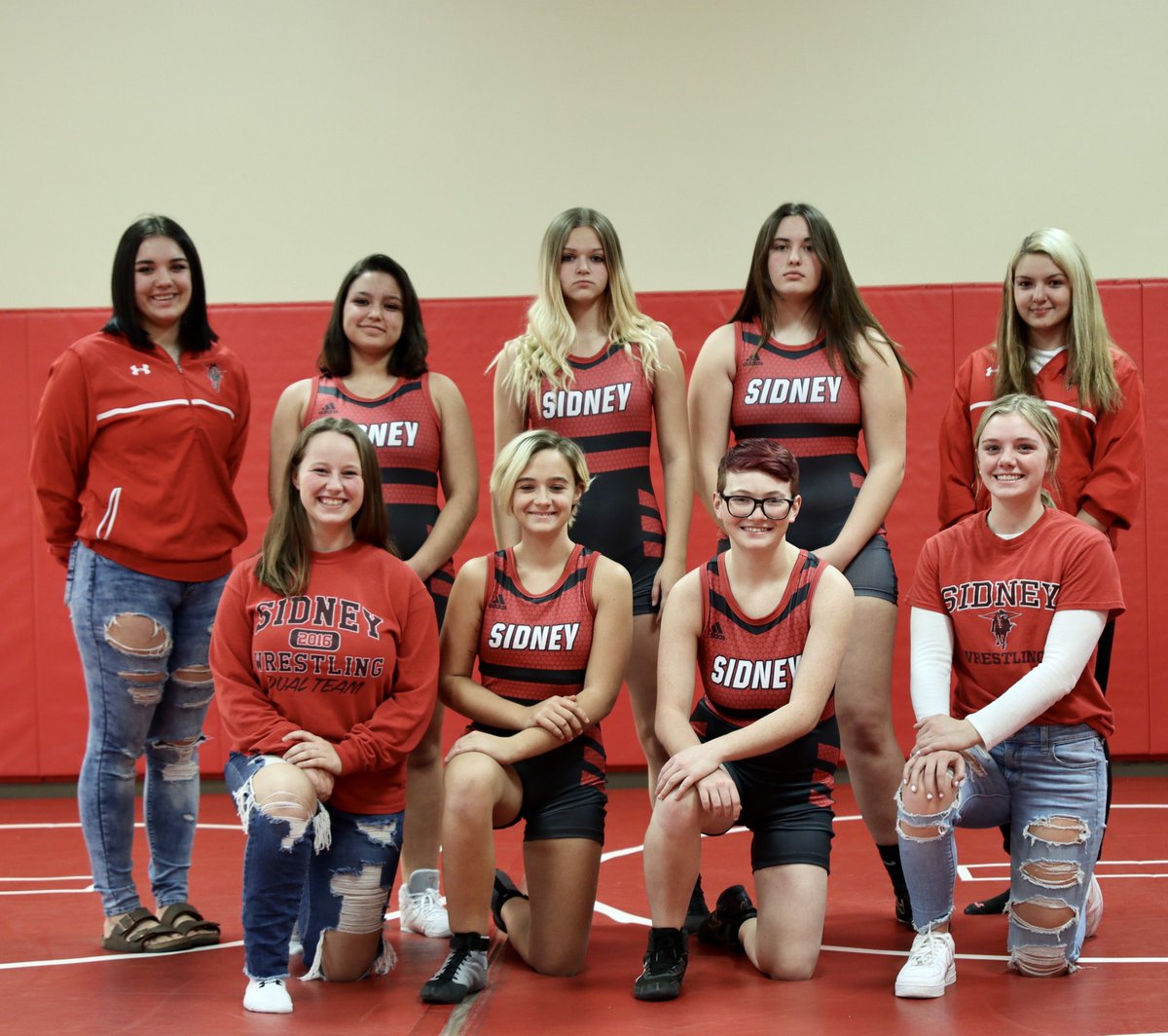 Introducing our first ever Sidney High School Girl’s Wrestling Team!  Go after it this season ladies!! #MakingHistory #HERstory