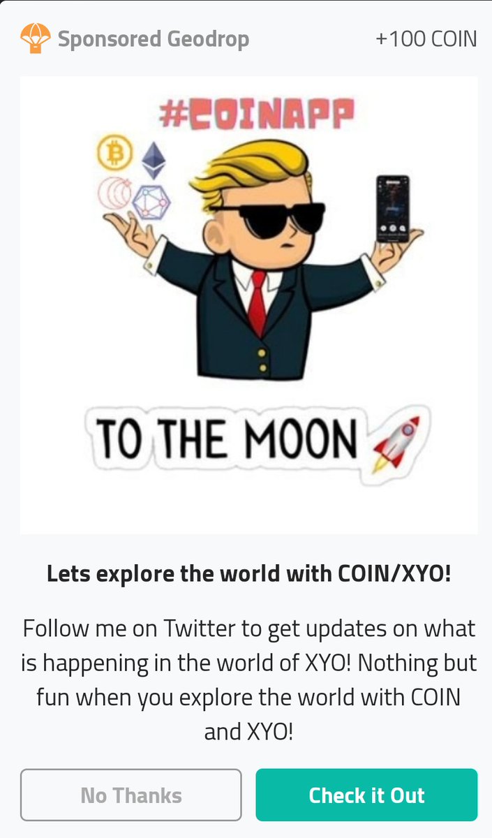 jim_xyo's tweet photo. Over a month since I created the Sponsored Geodrop. Overall, had a lot of fun giving away 100,000 COIN via Geodrop from Coin Boss AD. During this event I got a chance to meet some cool people. Some which we chatted to a long time asking me about my thoughts on XYO project. https://t.co/4QKofnc9r5