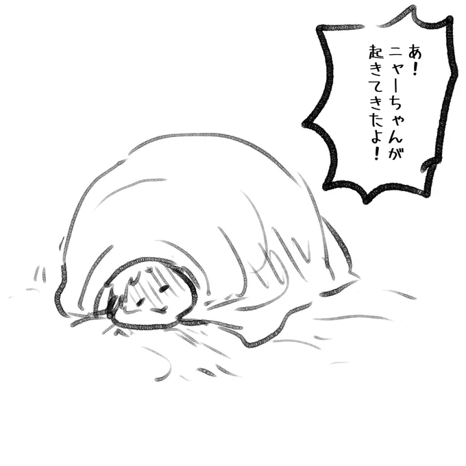 毛布差分です

はぐとこうやって寝てるんだなって
わかりますね 