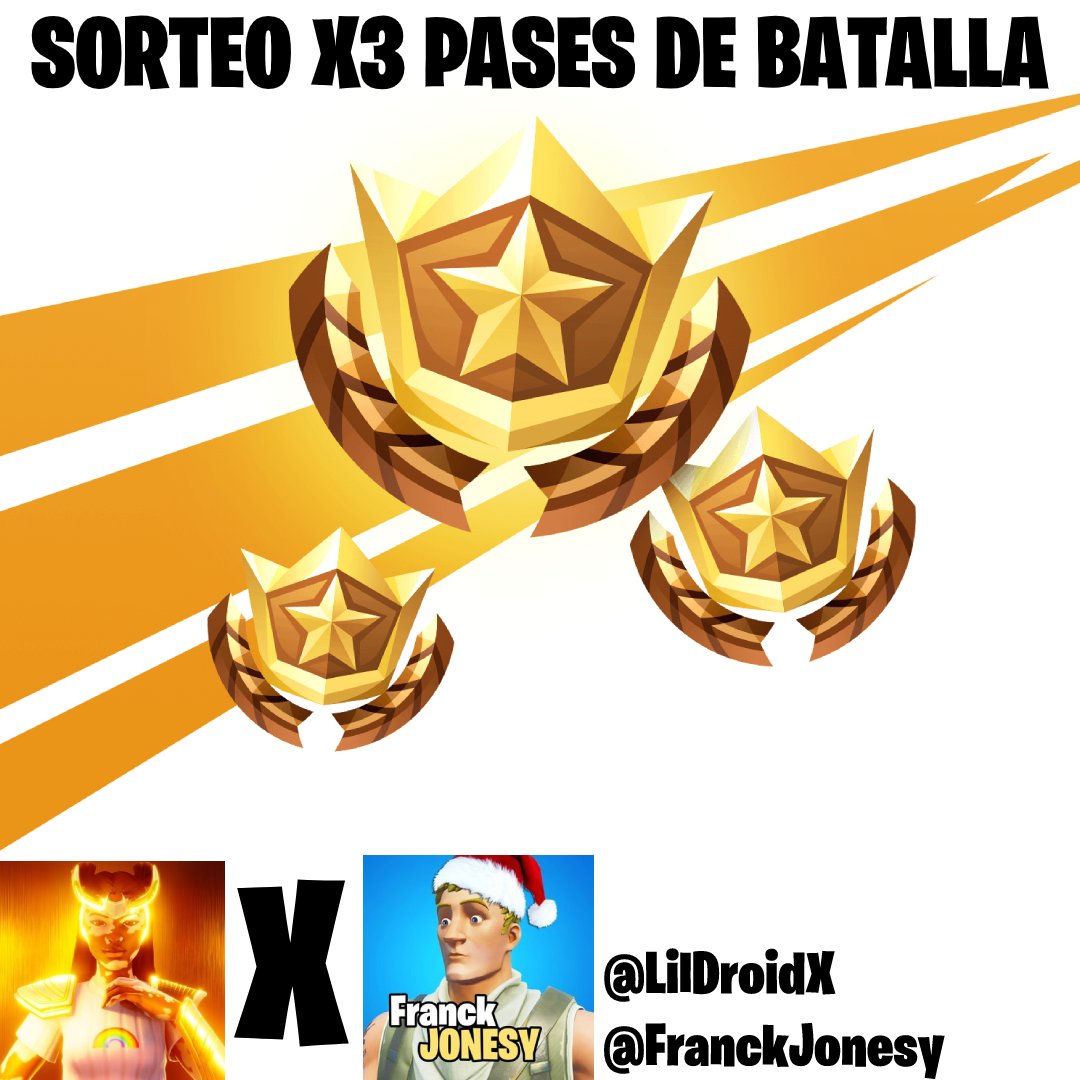 Franckpalmer_'s tweet photo. 🔸SORTEO 3 PASES DE BATALLA 🔸

Requisitos para participar

- Seguir a @LilDroidX &amp; @FranckJonesy 
 
- Dar MG y RT a este Tweet
- Comentar "Participo"

El Ganador se dará a conocer un día antes del mantenimiento.
(Recomiendo activar las notificaciones) https://t.co/LTIP1kxNBl