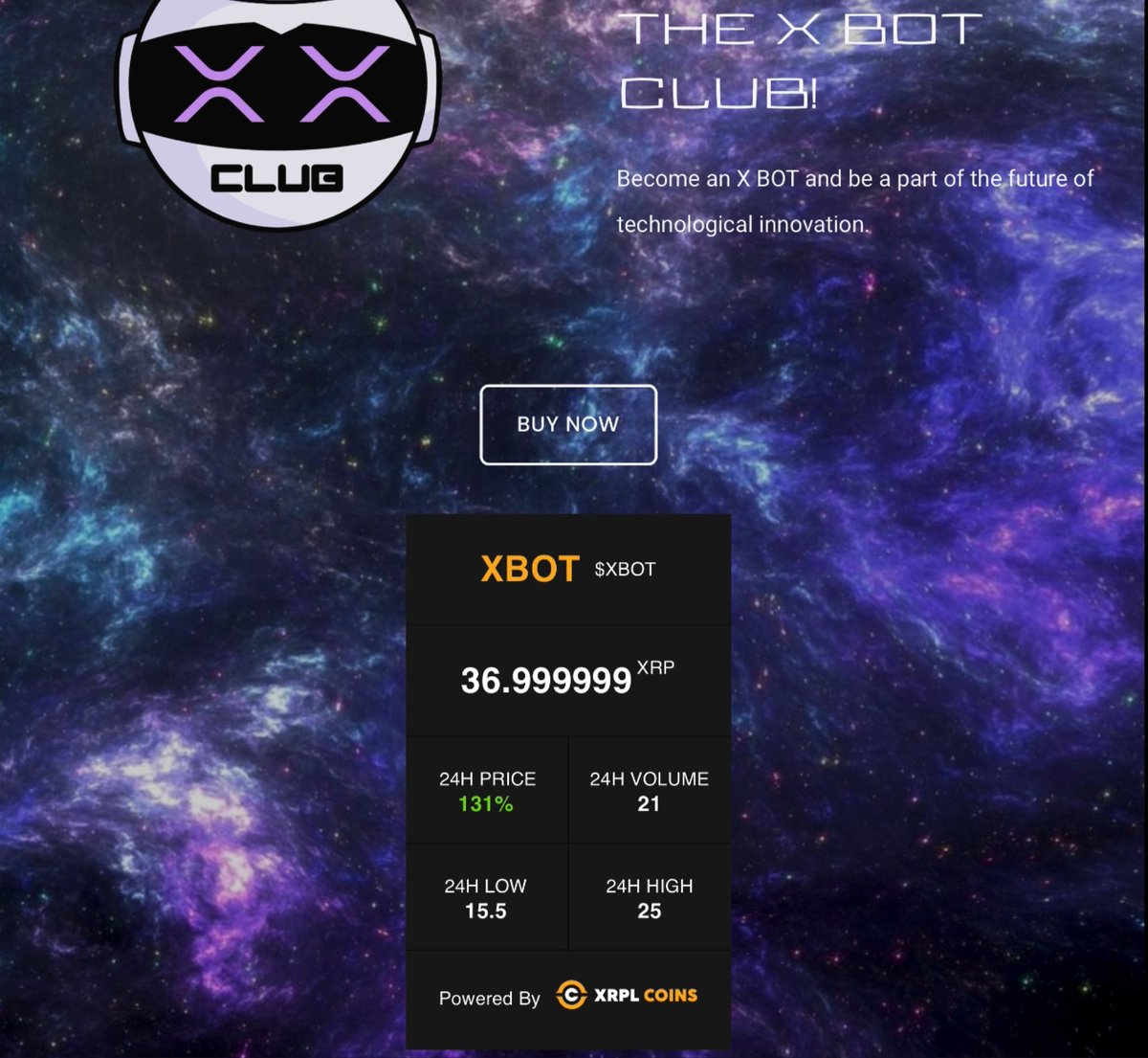XBOTCLUB's tweet photo. ATTENTION #XBOTCLUB
WE HAVE ADDED A PRICE WIDGET POWERED BY @xrplcoins TO OUR WEBSITE GO CHECK IT OUT! 🤖
https://t.co/D4jUYyksEQ https://t.co/8C7eZSbjg1