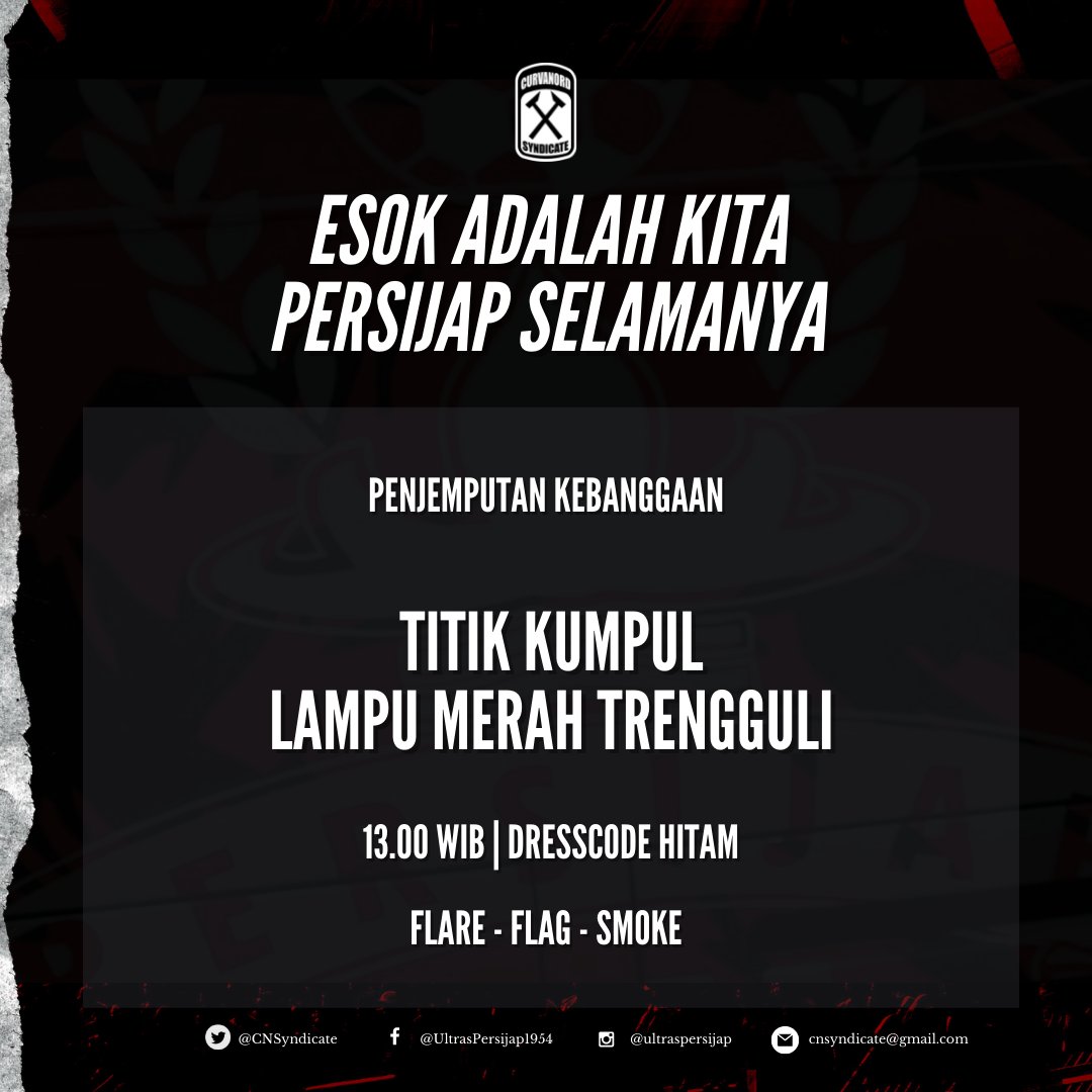CNSyndicate's tweet photo. ESOK ADALAH KITA, PERSIJAP SELAMANYA
TETAP PATUHI LALU LINTAS, HARGAI PENGGUNA JALAN LAINNYA DAN TETAP MENJAGA PROTOKOL KESEHATAN. https://t.co/si9TYjKQWb