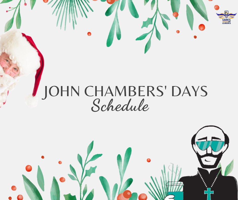 JHScol's tweet photo. TWO DAYS LEFT!
Before we formally open this year's John Chambers' Day, here is the schedule for the fun and exciting events that awaits you. From December 3 to December 10, please be guided by the list of happenings posted below. We cannot wait to see you, JHS!
#ADZUJHS
#JCDay https://t.co/jmFNdwA3nu