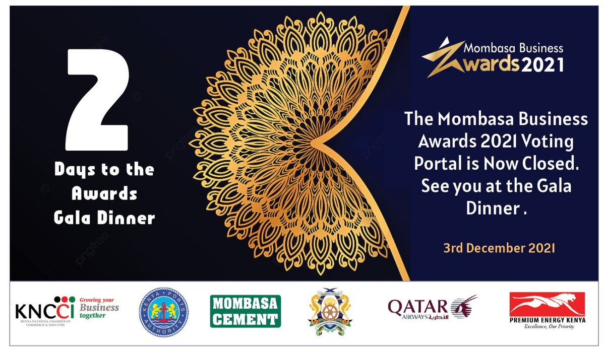 KncciMombasa's tweet photo. Mombasa Business Awards 2021...........2 days to go. #Mombasa https://t.co/IAuVI22Pkt