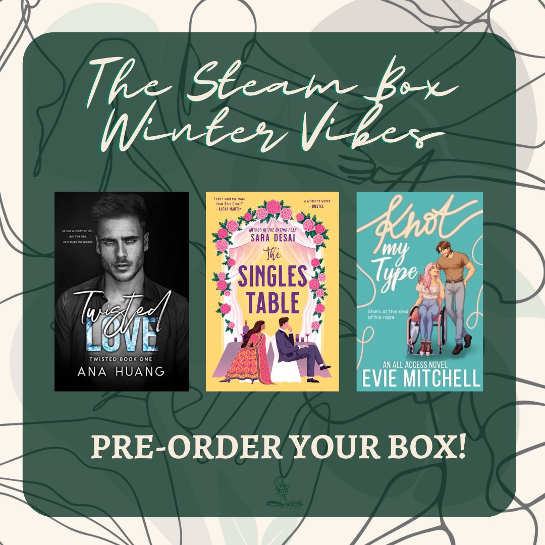 The Winter Steam Box is here! 

Twisted Love and Knot My Type will have special edition covers for The Steam Box! 

Pre order your box: https://t.co/jcZgVznmya https://t.co/TtvZMki9ml