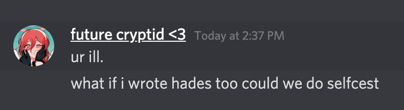 /  context:  my friend might be joining the verse as a hades