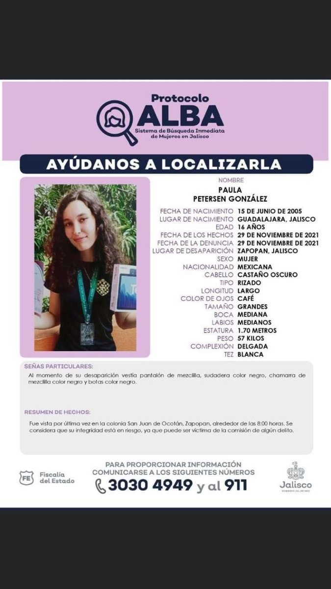 Por favor, ayudemos a localizarla 🙏