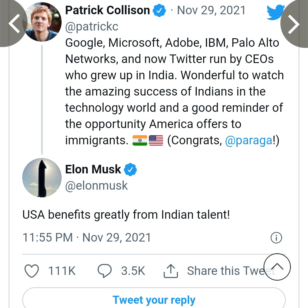 r_sarovar's tweet photo. Is it congratulations tweet or Racist tweet?? Anyways.. all top companies are run by Indian men 😎😁👌🏼😍 https://t.co/XMN0Qjxd1S