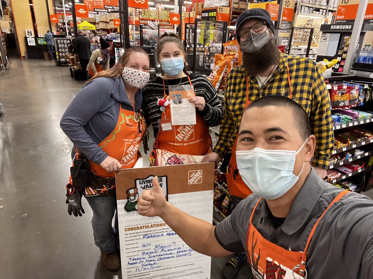 Angie Henderson (@angiejhen) on Twitter photo Congratulations to new cashier Rebecca on her HUGE Homer for driving credit, showing outstanding GET behaviors and being an amazing team player! <a href="/DepotLuke07/">Luke Pfaendler</a> <a href="/KenNorrisTHD/">Ken Norris</a> <a href="/NancyWeston12/">Nancy Weston</a> Congratulations to new cashier Rebecca on her HUGE Homer for driving credit, showing outstanding GET behaviors and being an amazing team player! <a href="/DepotLuke07/">Luke Pfaendler</a> <a href="/KenNorrisTHD/">Ken Norris</a> <a href="/NancyWeston12/">Nancy Weston</a>