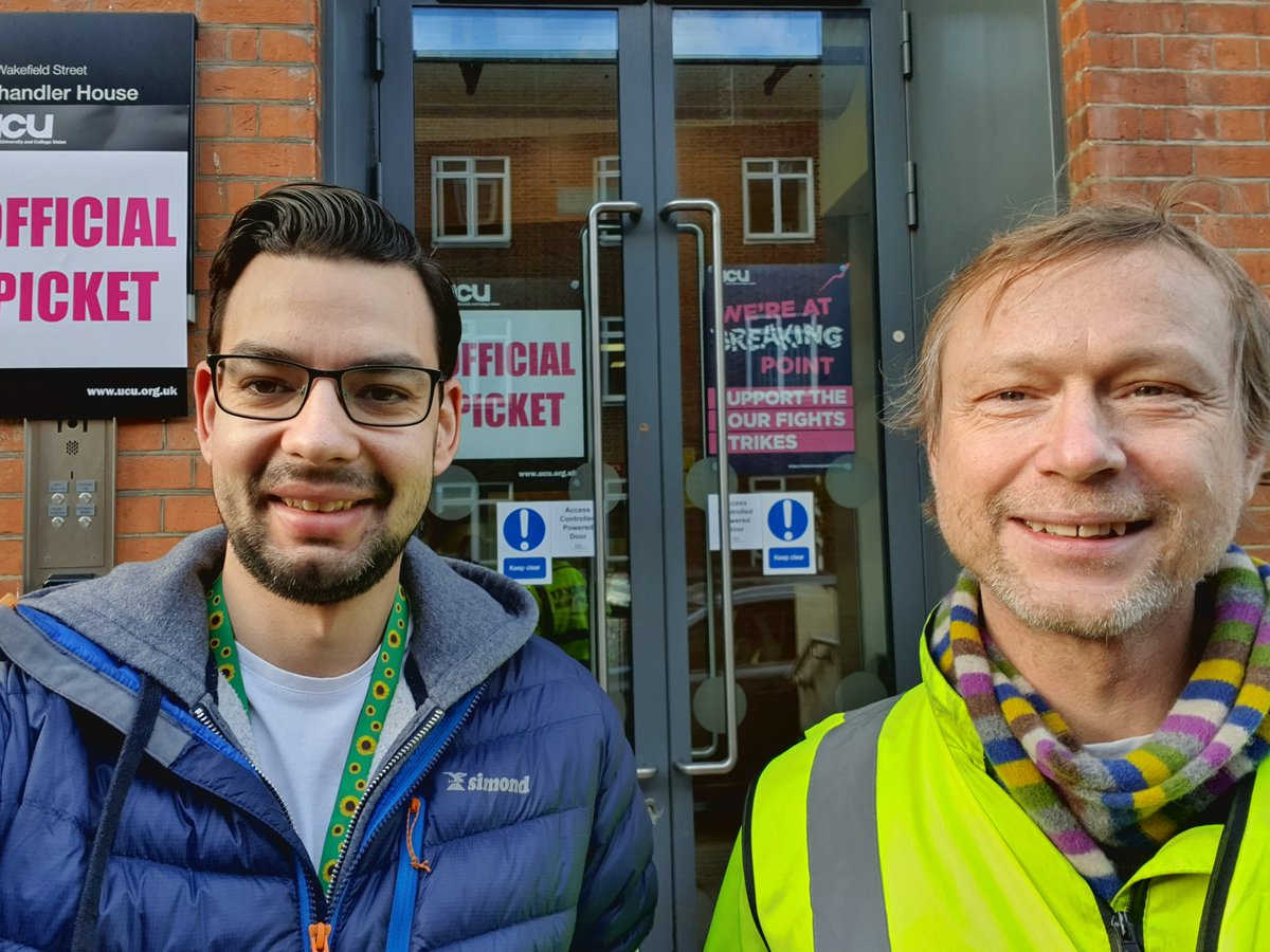 Chandler House on Strike (@chonstrike) on Twitter photo And we're back on the picket line again. Not happy to be here, but happy to fight the four fights: for fair pay, job security, manageable workloads, and equality in Higher Education! <a href="/LinguisticsUCL/">UCL Linguistics</a> <a href="/SHaPS_UCL/">SHaPS</a> <a href="/UCLLangCog/">UCL Language & Cognition</a> <a href="/UCL_UCU/">UCL-UCU Stop the Destruction of Higher Education</a> #FourFights #UCLpicket #education #OneOfUsAllOfUs And we're back on the picket line again. Not happy to be here, but happy to fight the four fights: for fair pay, job security, manageable workloads, and equality in Higher Education! <a href="/LinguisticsUCL/">UCL Linguistics</a> <a href="/SHaPS_UCL/">SHaPS</a> <a href="/UCLLangCog/">UCL Language & Cognition</a> <a href="/UCL_UCU/">UCL-UCU Stop the Destruction of Higher Education</a> #FourFights #UCLpicket #education #OneOfUsAllOfUs