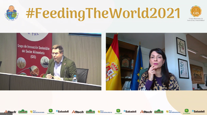 GISalimentario's tweet photo. ¡Comienza la jornada de #FeedingTheWorld2021, acerca de la "Digitalización en el sector alimentario" con la inauguración de @Isabelbombal1! 
@mapagob  @AlltechSpain  @Eurosemillas @BancoSabadell @foroalimentario https://t.co/Cc7DeKP5Gn