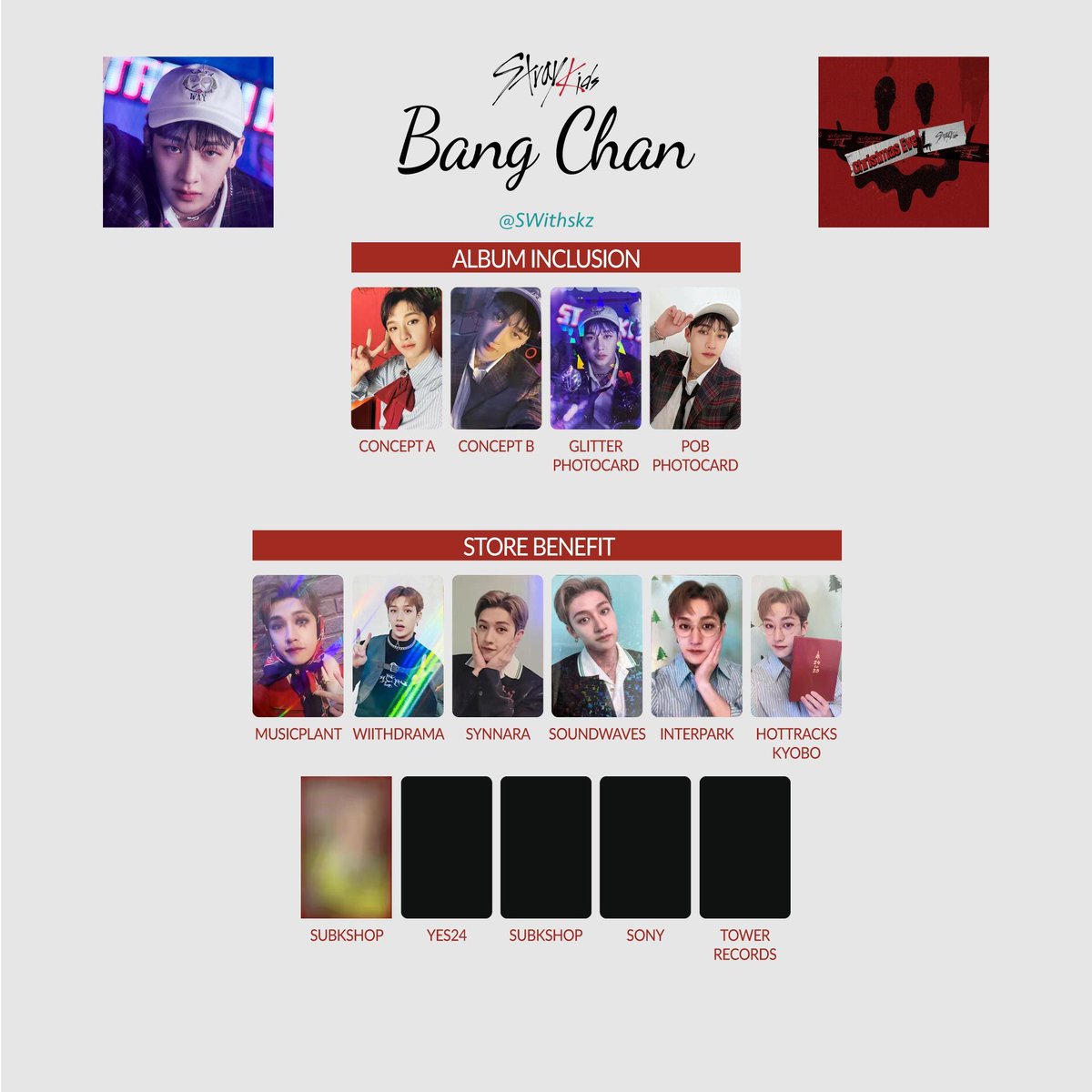 StrayKids #photocards #template ✨ Christmas EveL Album Inclusions