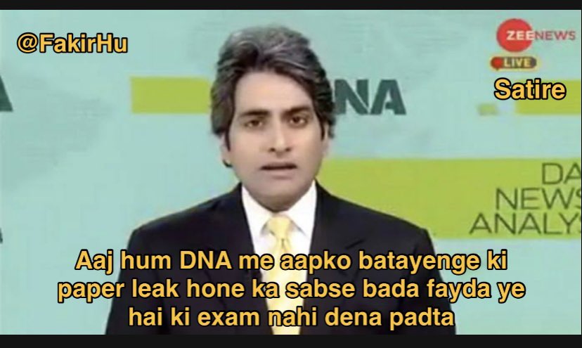 iamgrroot_'s tweet photo. Sudhir Chaudhary is telling the benefits of paper leak.

#JusticeForRailwayStudents https://t.co/P9MkSAF1p9