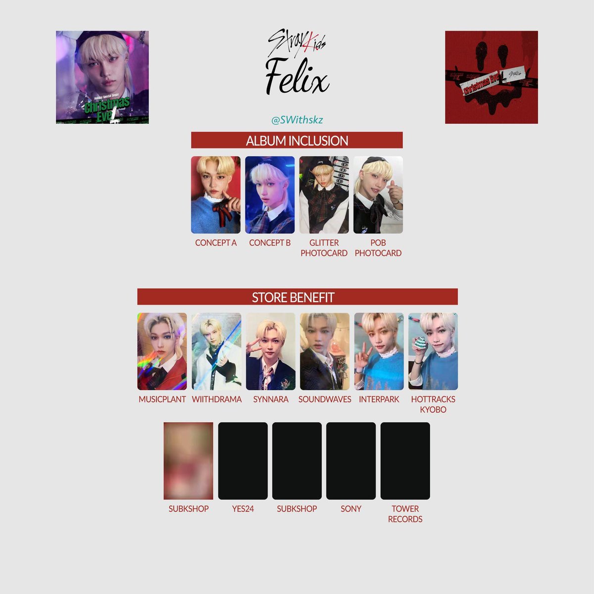 StrayKids #photocards #template ✨ Christmas EveL Album Inclusions