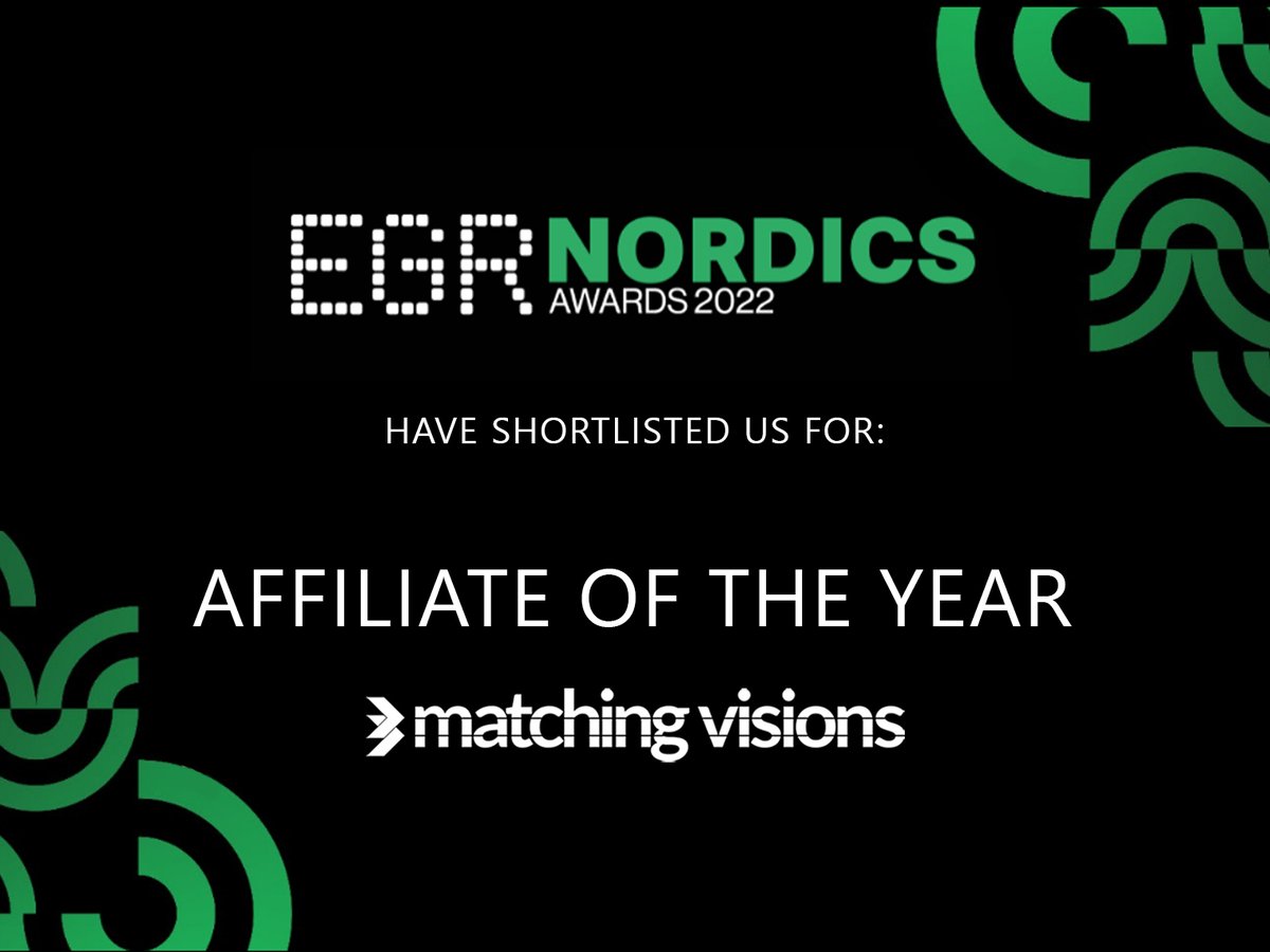 MatchingVisions's tweet image. We are proud to announce that Matching Visions has been shortlisted for Affiliate of the Year at #EGRNordicsAwards 2022!  🤩👏 #iGaming #iGamingawards #matchingvisions
