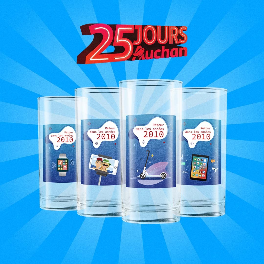 [JEU CONCOURS] 
Pour les #25jours Auchan, tentez de remporter un set de verres collector des années 2010, nous en avons 50 à vous faire gagner ! Pour jouer, RT &amp; Follow @Auchan_France.

Fin de jeu le 07/12/2021.