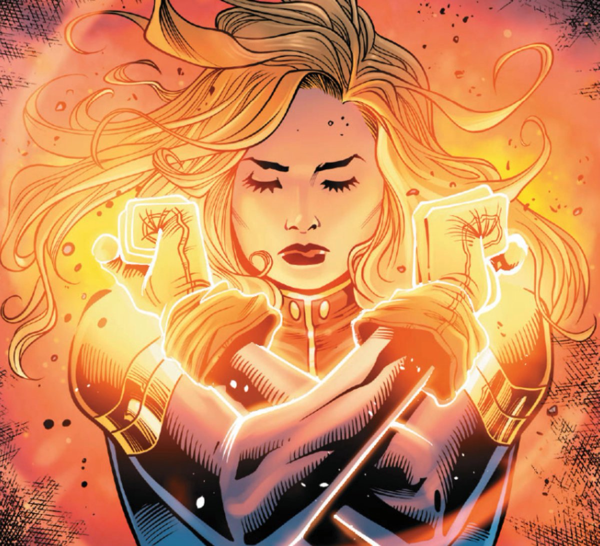 CaptMarvelNews's tweet image. Let’s take a second to thank @SergioDavila007 for the AMAZING work on our Captain Marvel book. I can’t show you more because it’d be a super spoiler and you deserve to see what our hero just did to refine and evolute with her powers in todays issue #34.