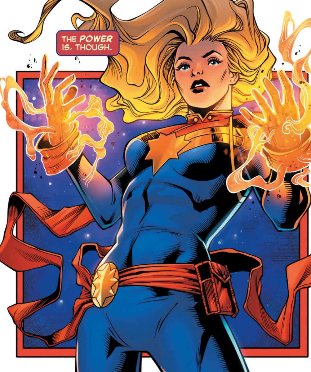 CaptMarvelNews's tweet image. Let’s take a second to thank @SergioDavila007 for the AMAZING work on our Captain Marvel book. I can’t show you more because it’d be a super spoiler and you deserve to see what our hero just did to refine and evolute with her powers in todays issue #34.
