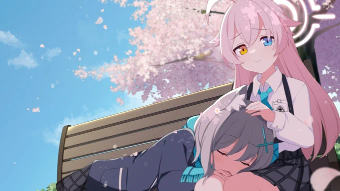 skebで描かせていただきましたシロコとホシノです!(縮小してます)
#ブルアカ 