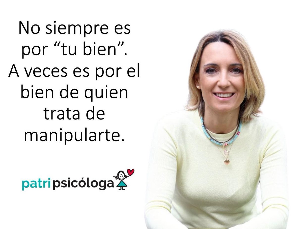 ❌No siempre es por “tu #bien”. A veces es por el bien de quien #manipula.
📌 La gente que nos quiere nos aconseja, pero desde su comodidad, desde su paradigma, desde su estilo de vida, desde lo que han vivido. Y a veces lo hacen sin tomarnos en cuenta. Se toman en cuenta ellos.