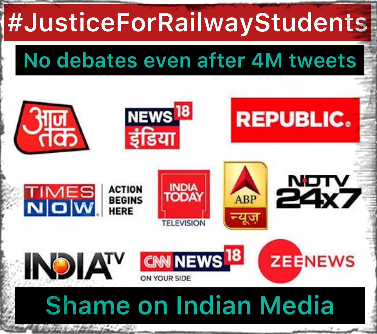 newsg24hindi's tweet photo. Hello!
Indian media plz. Speak up about Railway Student. 
#JusticeForRailwayStudents https://t.co/AJKjX2GxkR