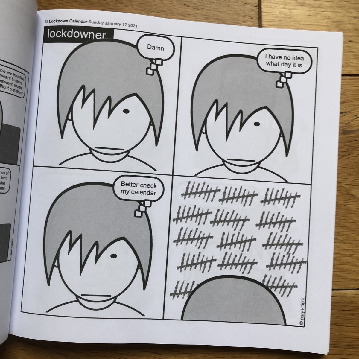 garylebone's tweet photo. Another page from the new book.
A new t-shirt.
And two links for all stressed-out Santas. 
https://t.co/vz2zjjLpMc
https://t.co/Tq43SqYz5c

#Lockdown #Amazon #books #humour #xmas2021 #tshirt #wednesdaythought #December1st https://t.co/oed9D3Zi49