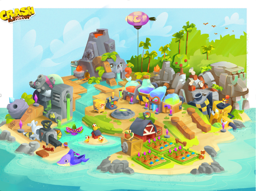 First exploration image of Crash on the Run's base created by @AureliaBouard So good!! #CrashBandicoot #CrashOnTheRun #mobilegaming