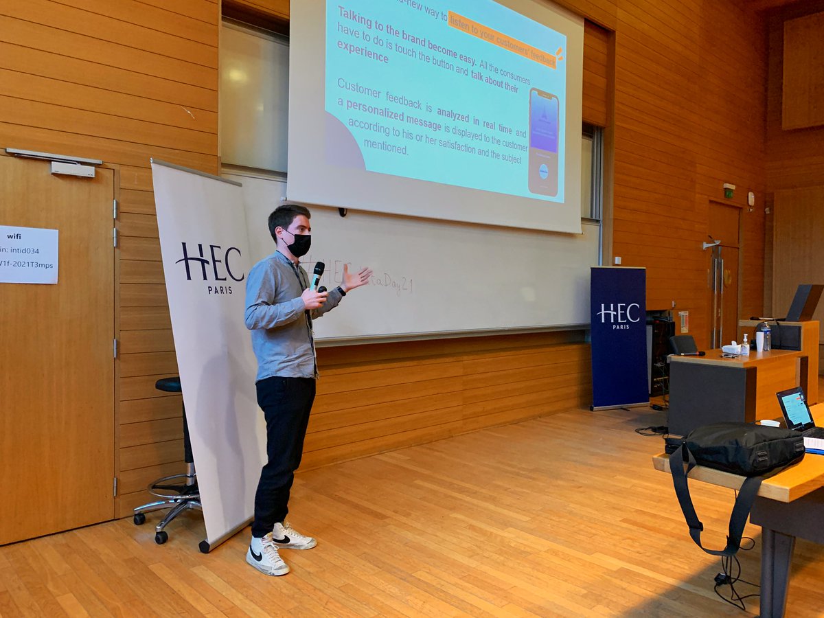 Listen to what customers are not really telling you. A new generation of customer feedback using #voiceRecognition and #AI technology to interpret customers’ true emotions w/ Yves-Marie Bouedo, co-founder @AlloReview, startup supported by <a href="/incubateurhec/">Incubateur HEC Paris</a> #HECstationF #HECdataDay21