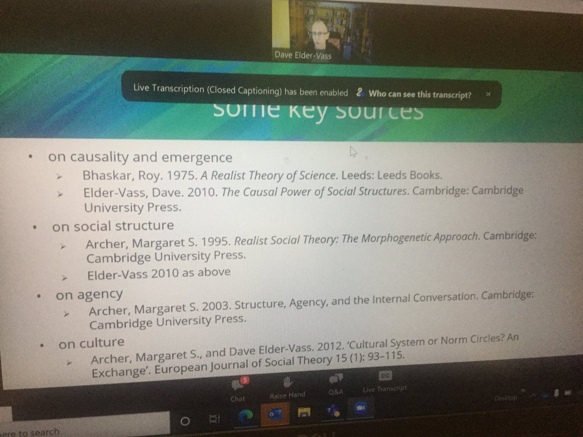 DrPriyaKhanna's tweet photo. Very insighful & comprehensive webinar on nuances of causality; emergence, and structure-agency interplay by @ElderVass #CRworkshop #criticalrealism https://t.co/lKE0EQbF9N
