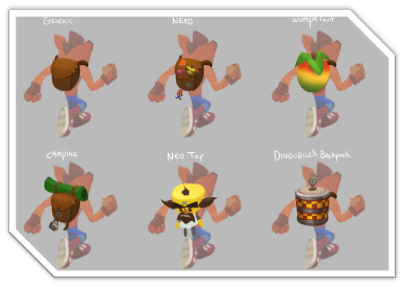 Backpack exploration for Crash On the run.  #CrashBandicoot #CrashOnTheRun