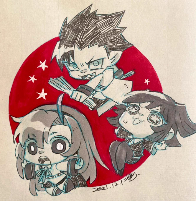 吸死の好きなキャラと好きな組み合わせを描きました。 