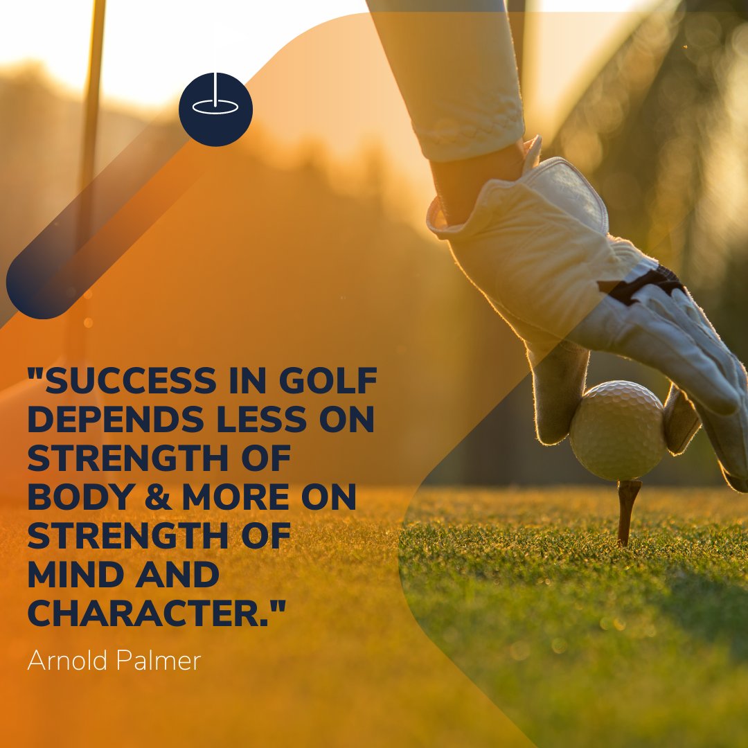 “Success in golf depends less on the strength of body and more on the strength of mind and character!”

Arnold Palmer

A quote from one of the greatest and most charismatic players in the sport's history. 

#swipeandswing #GolfersLife #GolfAddicts #GolfUK #UKGolf #UKGolfers