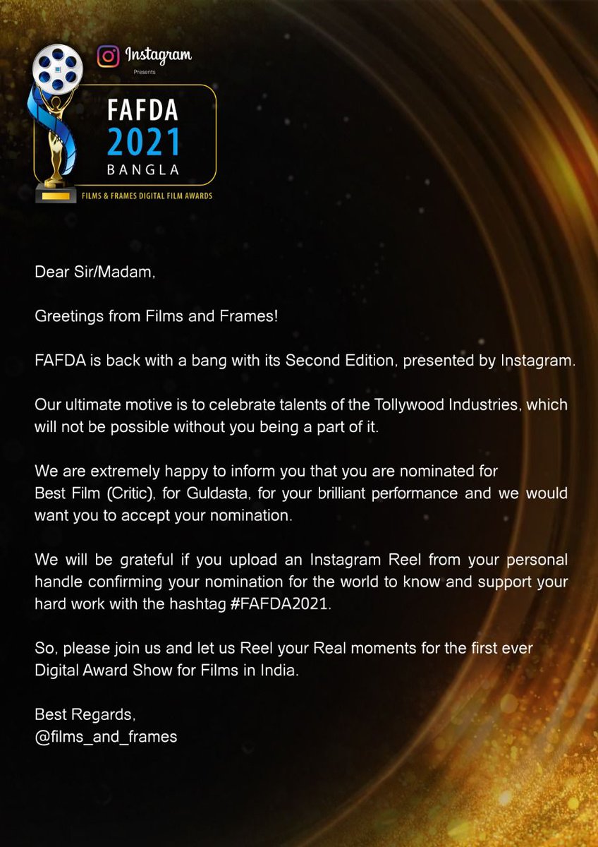 ProductionRoop's tweet image. Thank you 𝗙𝗔𝗙𝗗𝗔 for this nomination
#FAFDA2021