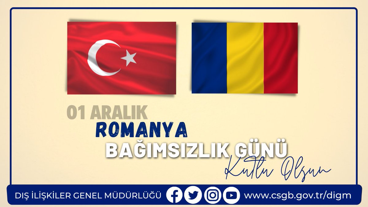 csgb_digm's tweet image. #RomanyaGünüKutluOlsun! 🇹🇷🇷🇴
#HappyIndependenceDayRomania 🇹🇷🇷🇴
#01December
@csgbakanligi @vedatbilgn @evkaf @TCKostenceBK  @TREmbBucharest