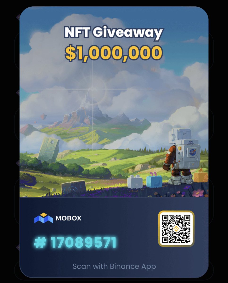cryptonite_defi's tweet photo. Binance #FREE #NFT #FreeNFT #cz_binance #MOBOX 

1. Go to your Binance app, swipe down and go to NFT marketplace - MOBOX games;
2. Claim your free NFT;
3. Go to tickets and enter this code: 17089571

We both will get extra tickets :) https://t.co/fIA4s4VaXr