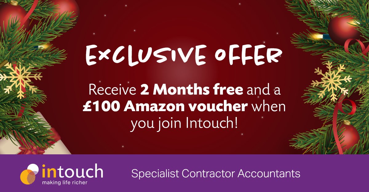 Join Intouch before the 14th December and not only will you receive 2 Months Free, but an additional £100 Amazon voucher for you to spend on yourself or your loved ones!

Learn more about this offer today: ow.ly/wE5e50GZKCU
