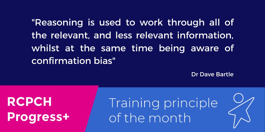 RCPCHtweets's tweet image. The 3rd #ProgressPlus principle of the month is: 'Clinical reasoning skills are explicitly taught within training'

Find out more: bit.ly/3lox5q3