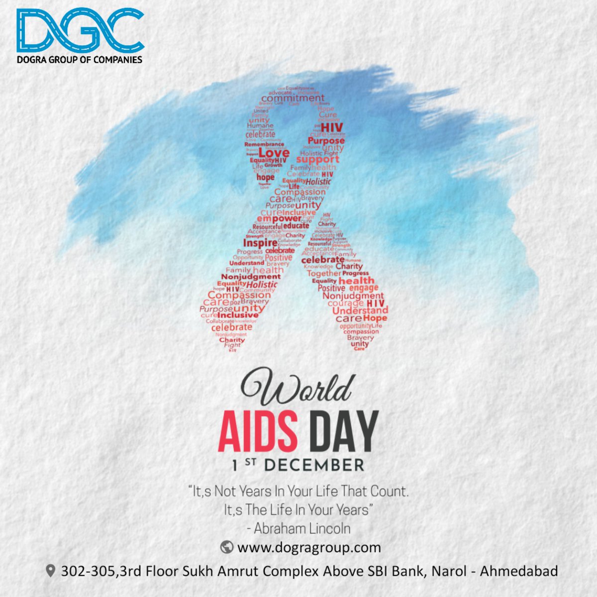 TheDGCIndia's tweet photo. Health is the most important thing for a person and HIV is the biggest threat to our health. Let us create awareness on World AIDS Day.
.
.
#WorldAIDSDay #logistics #kamaldogra #dogragroup #kamaltranslink #ahmedabad #chandigarh #panindia https://t.co/CIIZdC92je