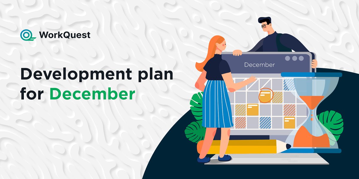 ❄️December is here! And we at WorkQuest are ready to present the development plan for the new month!

Have a closer look at what is planned for the last month of 2021 in our Medium:
workquest.medium.com/development-pl…

Stay tuned for further updates!

#WorkQuest $WQT $WUSD #WorkNet #DAO
