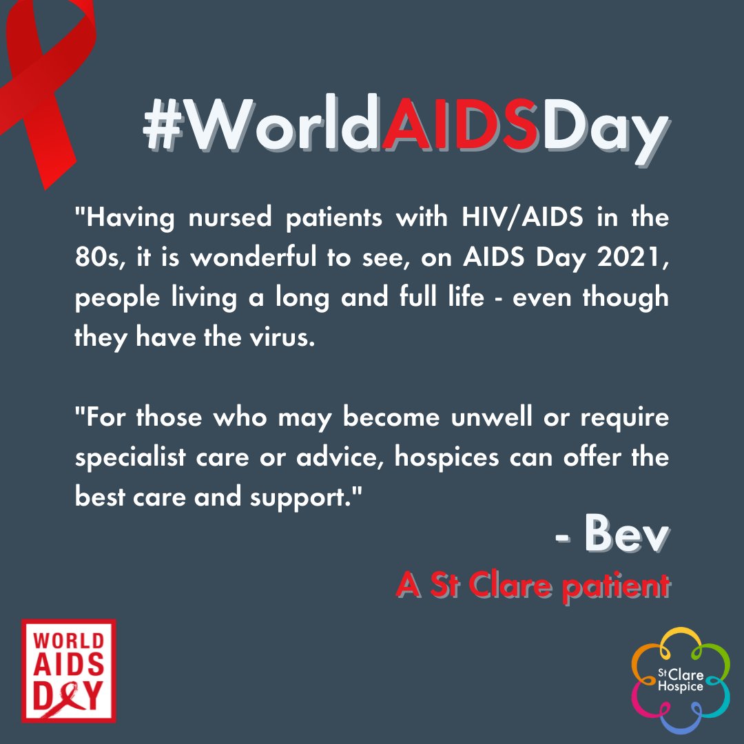 hospicestclare's tweet image. It's #WorldAIDSDay ❤ Did you know hospices in the UK offer specialist palliative care and support to people with HIV/AIDS? We're encouraging local people to come together and #RockTheRibbon. If you want to find out more, please visit worldaidsday.org @NAT_AIDS_Trust