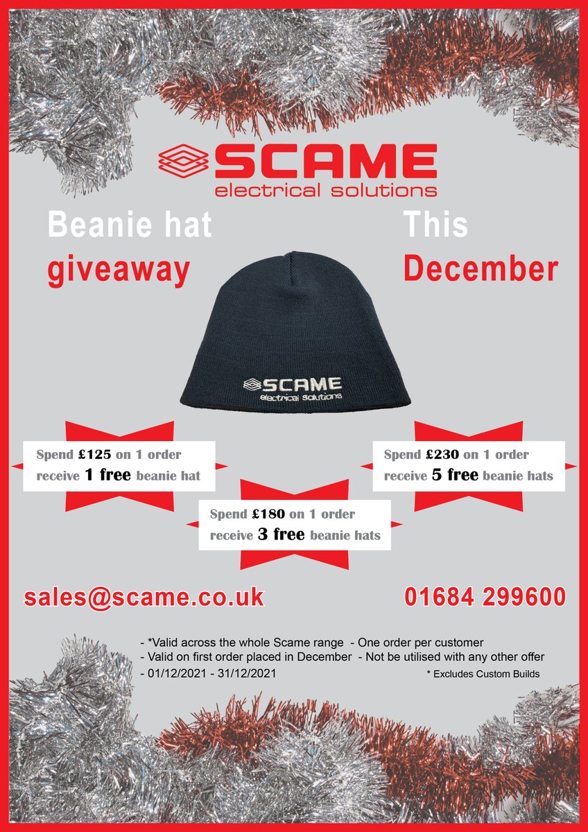 ScameUK's tweet photo. Scame-UK December giveaway...

#giveaway #beanies #decemberpromo https://t.co/iSxuRA9aat