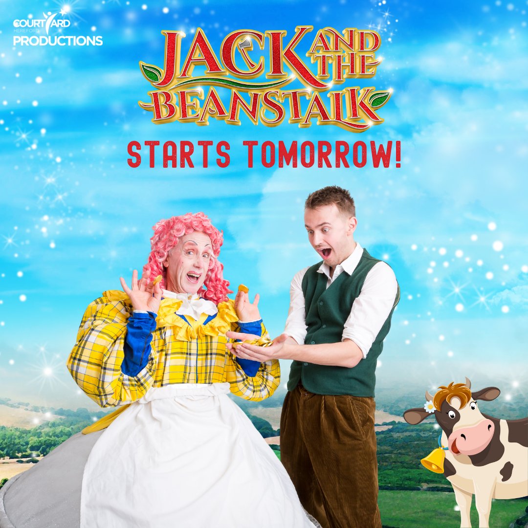 CourtyardArts's tweet image. 🌱🐮 Jack and the Beanstalk starts TOMORROW! 🐮 🌱

Our cast are ready and waiting and the stage is set! 🤩

Come and join us for the climb of your life at our GIANT family panto! 🎄

🎟 Book now: courtyard.org.uk/events/jack-th…
☎ 01432 340555

#WhatsOnHereford