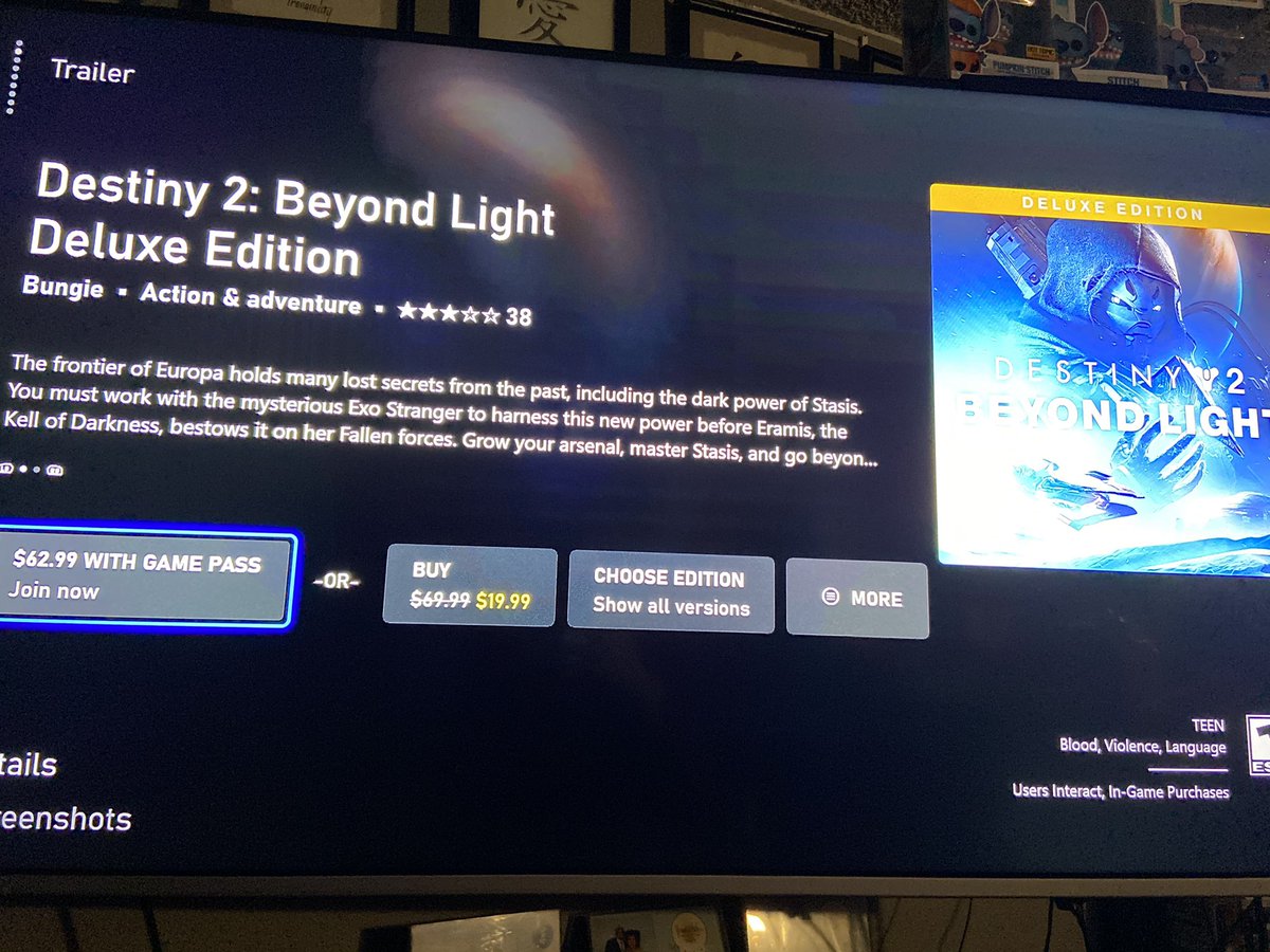 24HourGamer's tweet image. @XboxSupport hey I got the destiny 2 beyond +season 1 for $25 because the deluxe version is $42. Then I got the destiny 2 with season. now the deluxe version pops up for only 20 bucks now? If I could of got the deluxe that comes with more for 20 I would of got that. This a glitch