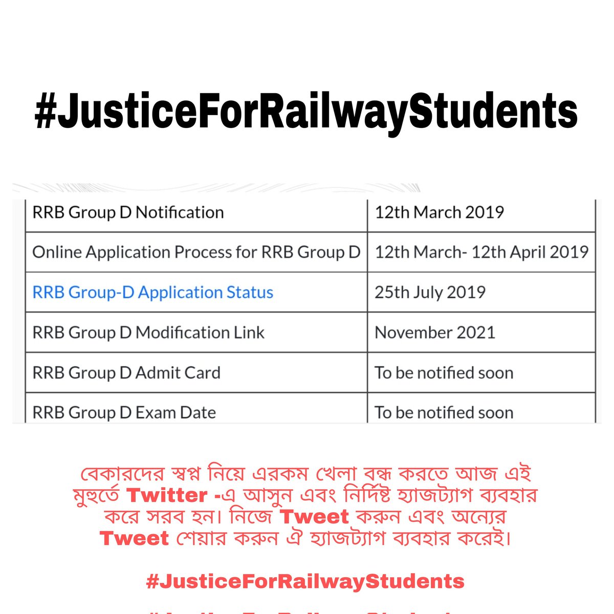 Chandan69884672's tweet photo. #JusticeForRailwayStudents 

Justice delayed is Justice denied https://t.co/I8TW8IHJwM